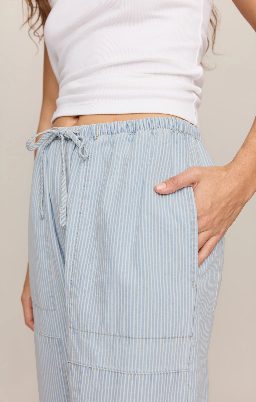 Z-Supply Women's Soft Denim Carpenter Pant - Seaboard Stripe