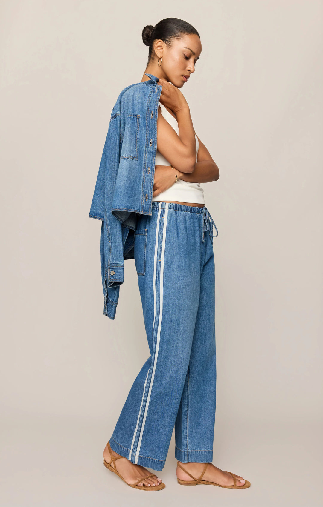Z-Supply Women's Sidelines Denim Track Pant - Dreamstate