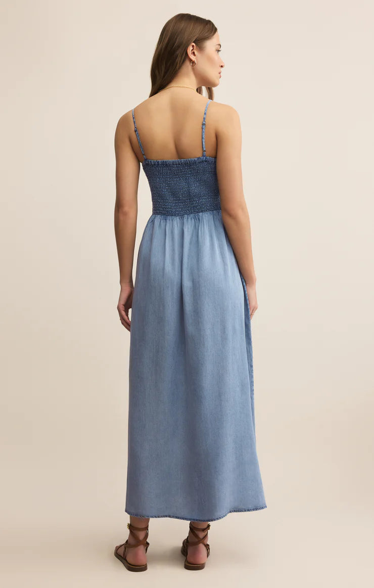 Z-Supply Bayside Chambray Maxi Dress - Medium Chambray - Sun Diego Boardshop