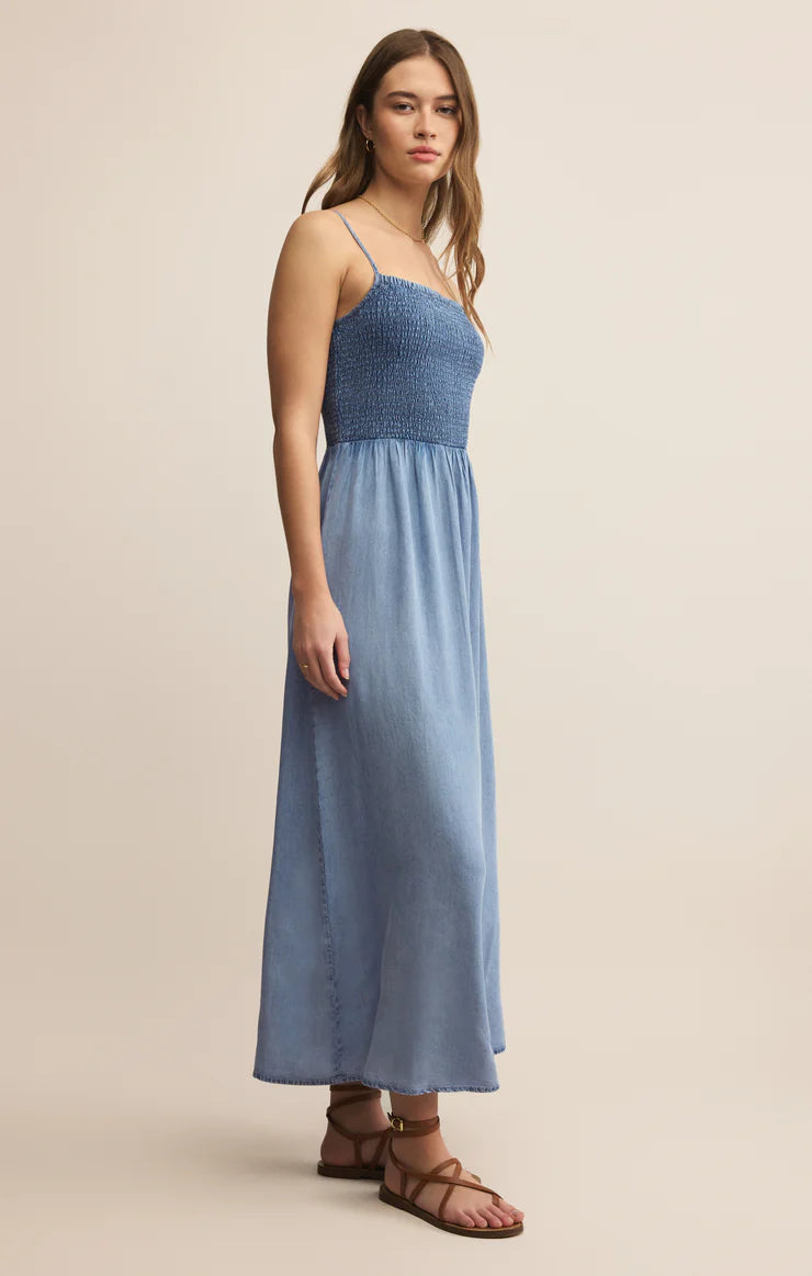 Z-Supply Bayside Chambray Maxi Dress - Medium Chambray - Sun Diego Boardshop
