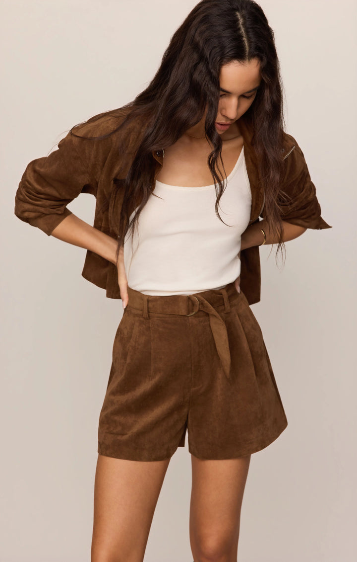 Z-Supply Women's Ivory Suede Short - Saddle Suede - Sun Diego Boardshop