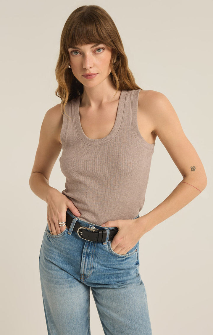 Z-Supply SIRENA RIB TANK - HEATHER TAUPE - Sun Diego Boardshop