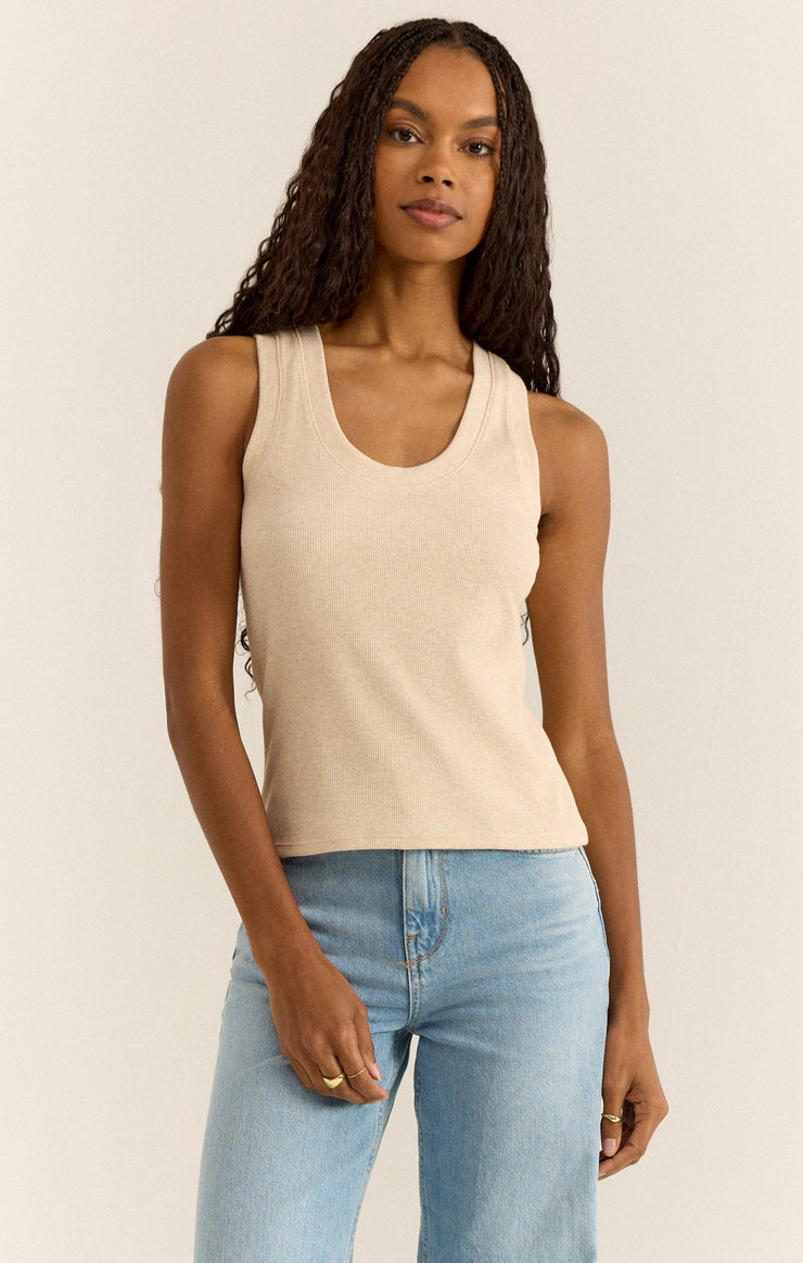 Z-Supply Sirena Rib Tank - LIGHT OATMEAL HEATHER - Sun Diego Boardshop