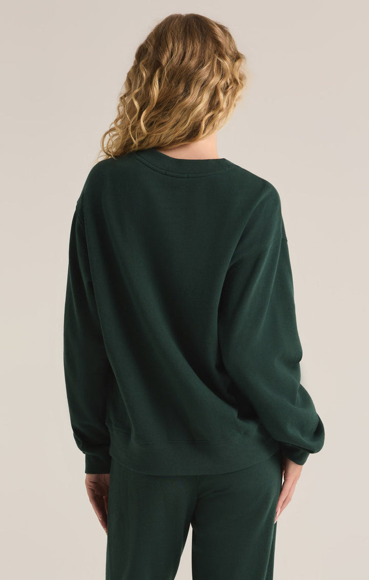 Z-Supply Classic Boyfriend Fleece Sweatshirt - CYPRUS GREEN - Sun Diego Boardshop