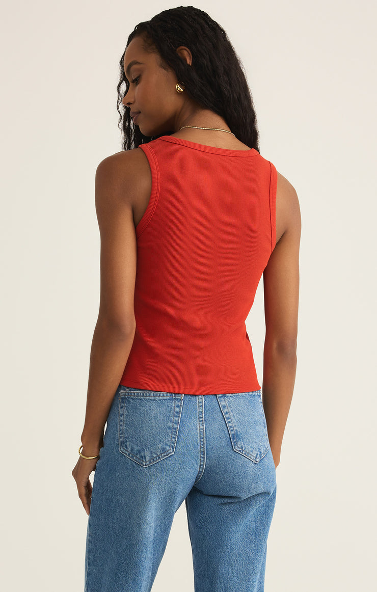 Z-Supply Hadley Rib Tank - Cabana Red - Sun Diego Boardshop