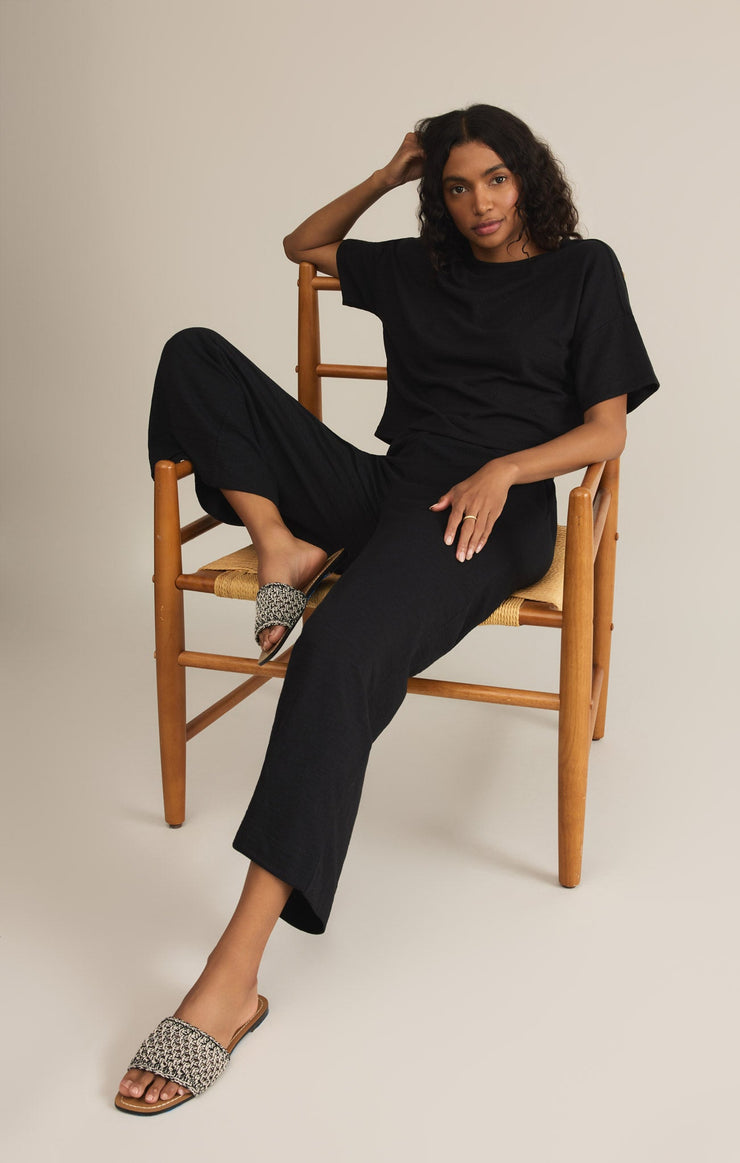 Z-Supply Sway Textured Slub Cropped Tee - Black - Sun Diego Boardshop