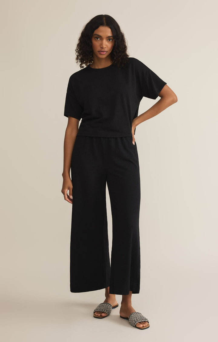 Z-Supply Sway Textured Slub Cropped Tee - Black - Sun Diego Boardshop