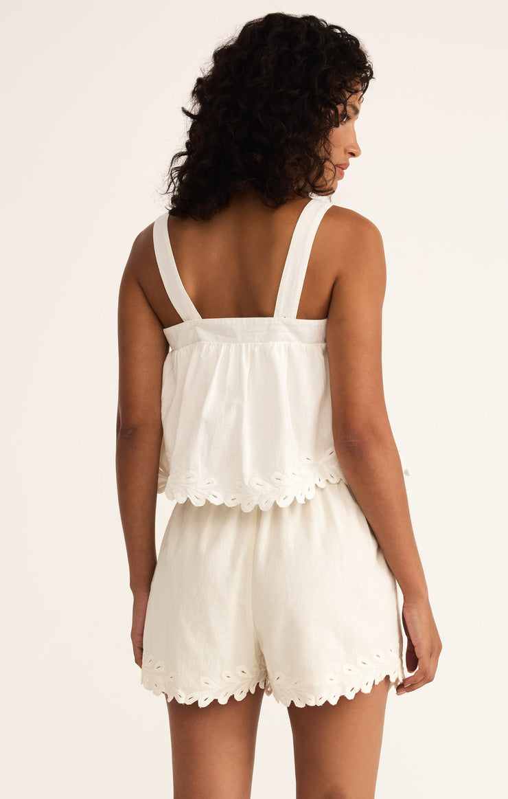 Z-Supply Annecy Embrodered Linen Tank - White - Sun Diego Boardshop