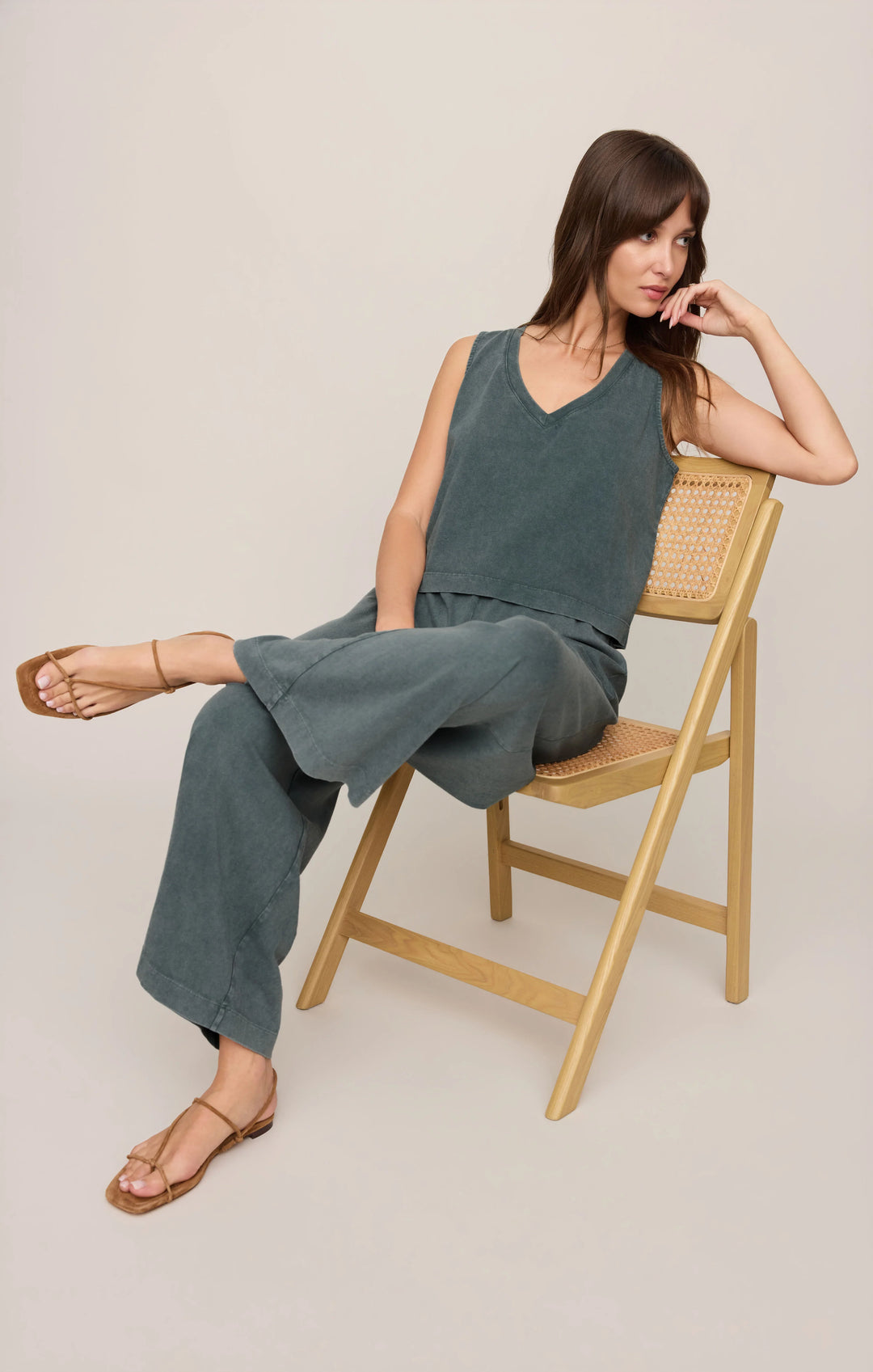 Z-Supply Women's Sloane V-Neck Cotton Jersey Tank - Emerald Cove - Sun Diego Boardshop