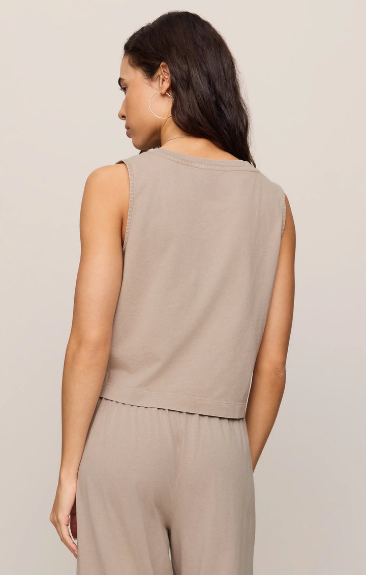 Z-Supply Women's Sloane V-Neck Cotton Jersey Tank - Stone Gray