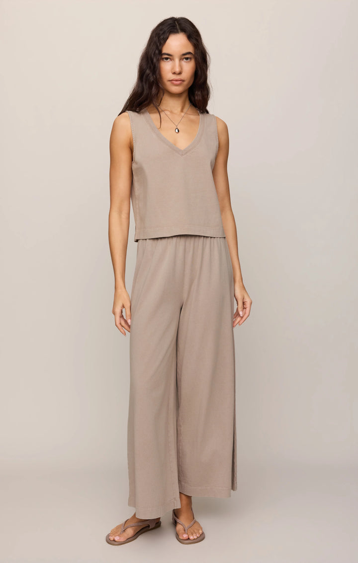 Z-Supply Women's Sloane V-Neck Cotton Jersey Tank - Stone Gray