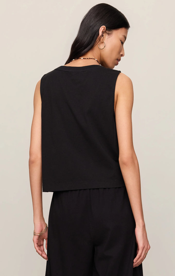 Z-Supply Women's Sloane V-Neck Cotton Jersey Tank - True Black