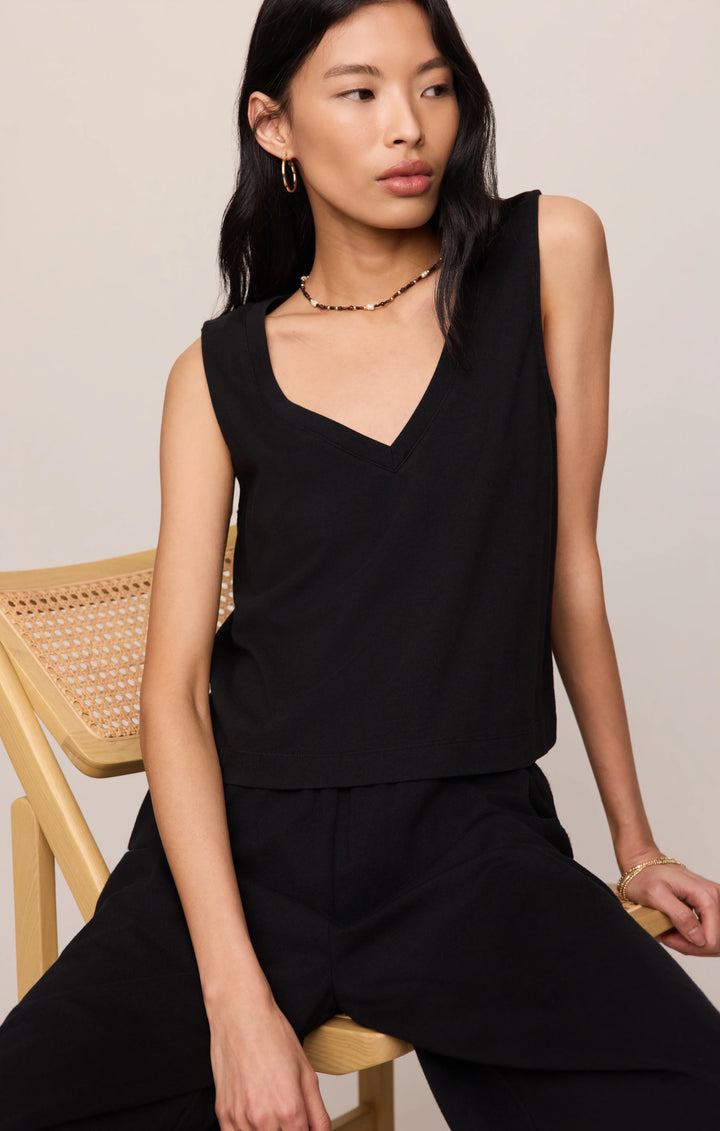 Z-Supply Women's Sloane V-Neck Cotton Jersey Tank - True Black