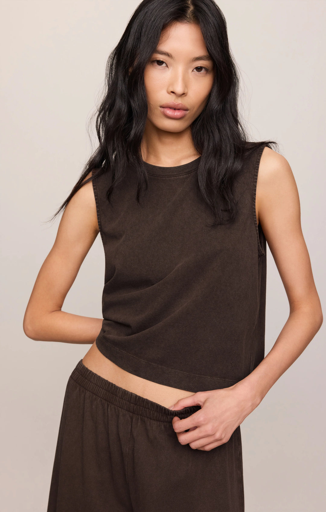 Z-Supply Women's Sloane Cotton Jersey Tank - Dark Chocolate