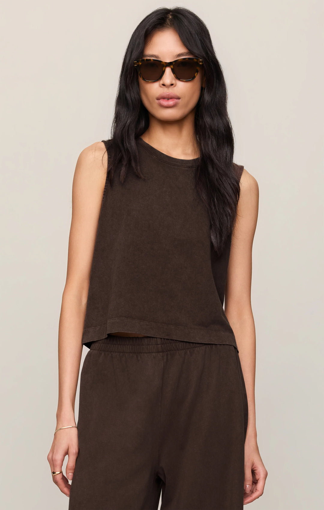 Z-Supply Women's Sloane Cotton Jersey Tank - Dark Chocolate