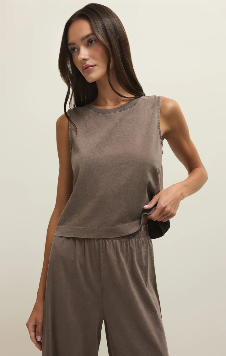 Z Supply Women's Sloane Cotton Jersey Tank - Perfectly Taupe - Sun Diego Boardshop