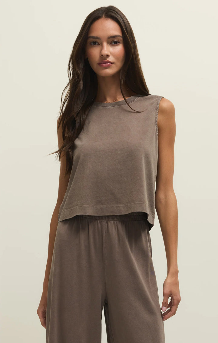 Z Supply Women's Sloane Cotton Jersey Tank - Perfectly Taupe - Sun Diego Boardshop