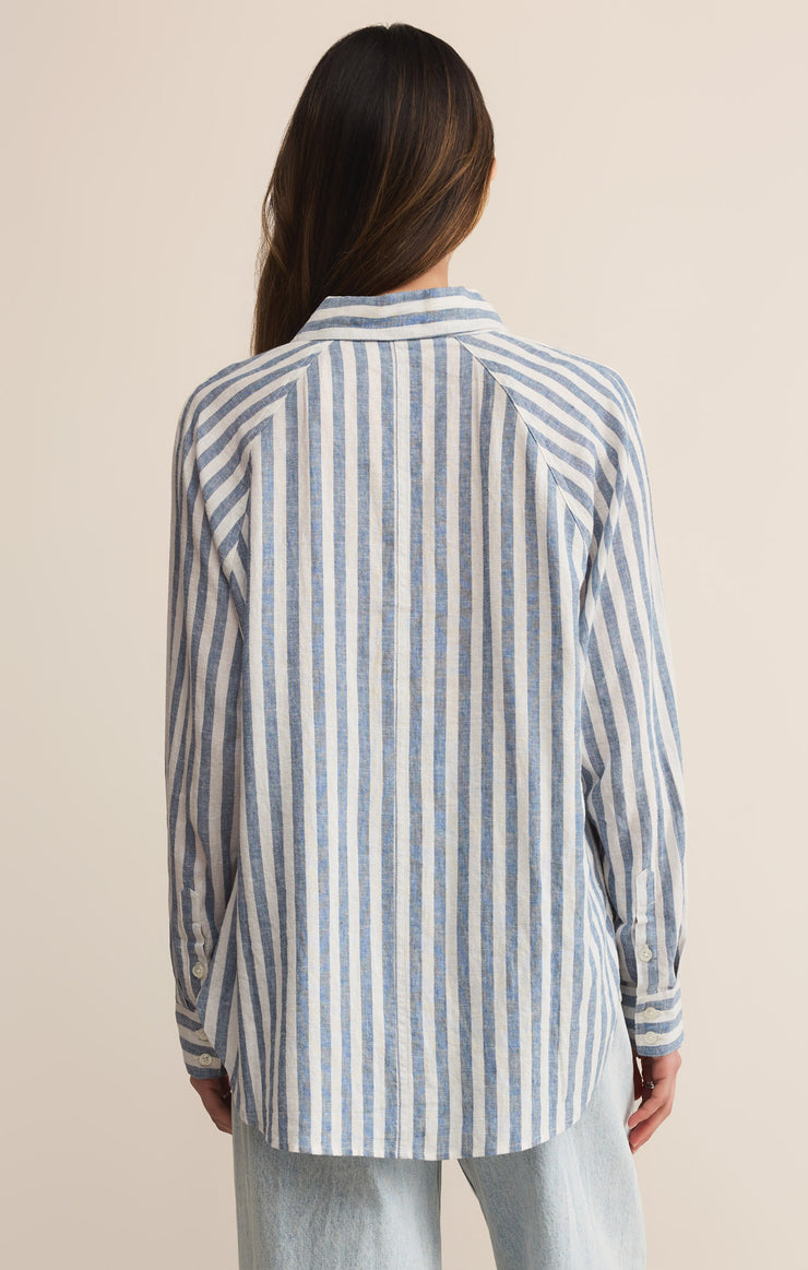 Z-Supply Perfect Linen Striped Top - Boathouse - Sun Diego Boardshop