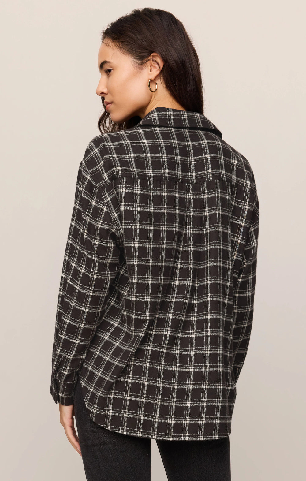 Z-Supply Women's River Plaid Button Up - Ash Black - Sun Diego Boardshop