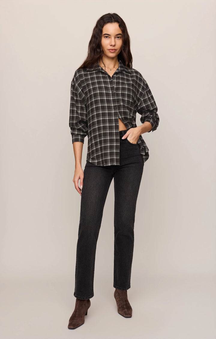 Z-Supply Women's River Plaid Button Up - Ash Black - Sun Diego Boardshop