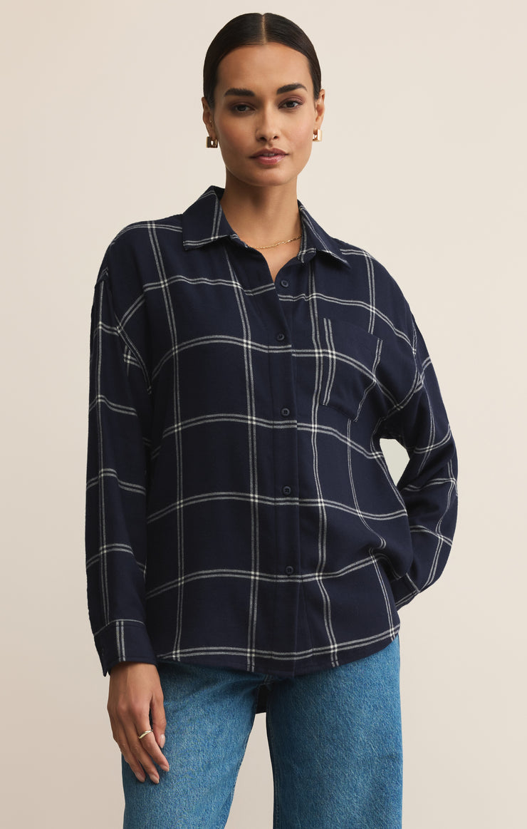 Z-Supply River Plaid Button Up - Blue Sapphire - Sun Diego Boardshop