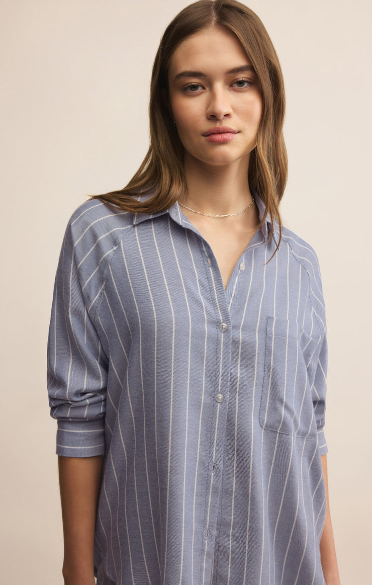 Z-Supply River Plaid Button Up - Blue Velvet - Sun Diego Boardshop