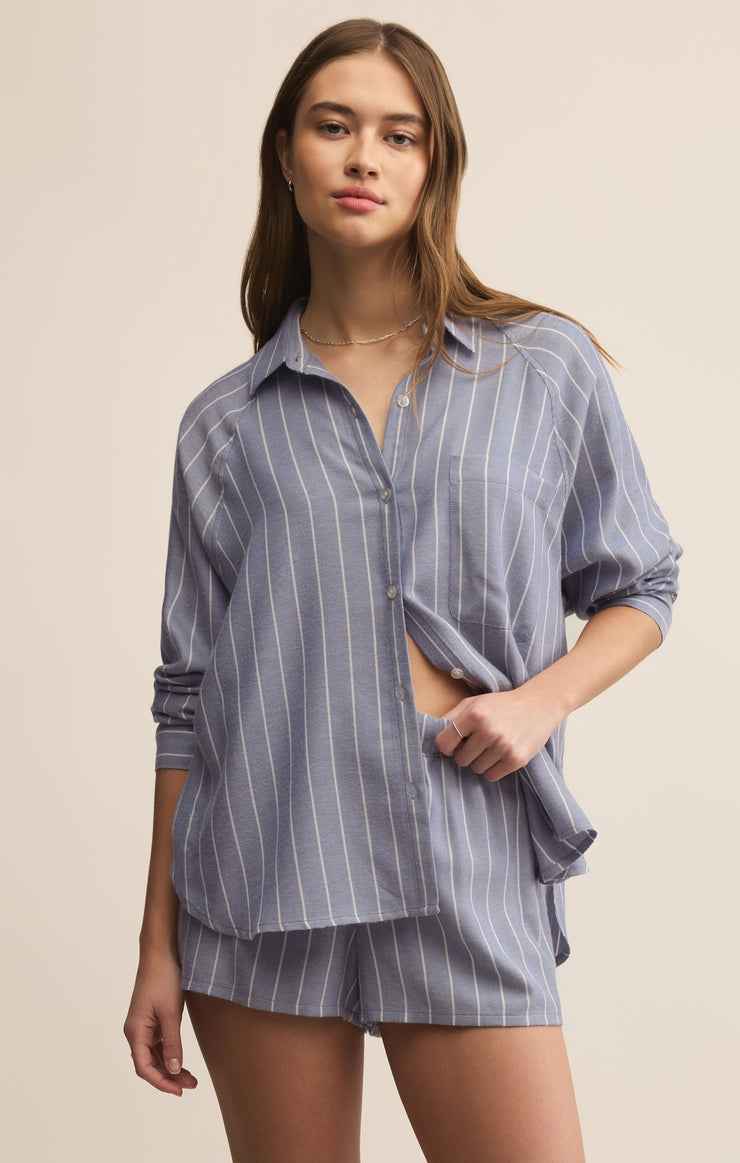 Z-Supply River Plaid Button Up - Blue Velvet - Sun Diego Boardshop