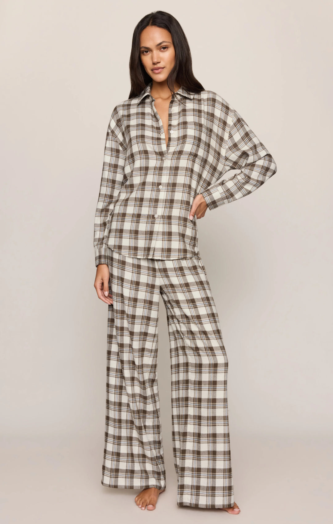 Z-Supply Women's River Plaid Button Up - Cocoa Bean - Sun Diego Boardshop