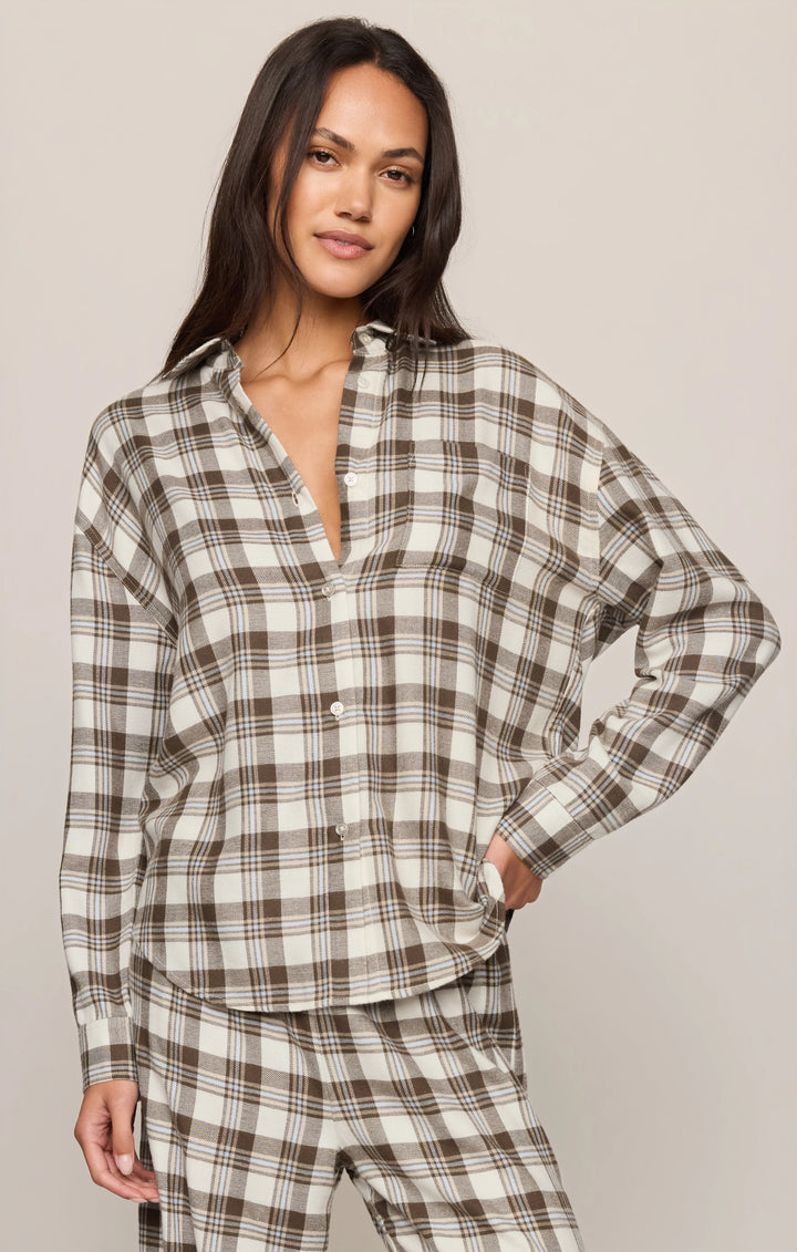 Z-Supply Women's River Plaid Button Up - Cocoa Bean - Sun Diego Boardshop