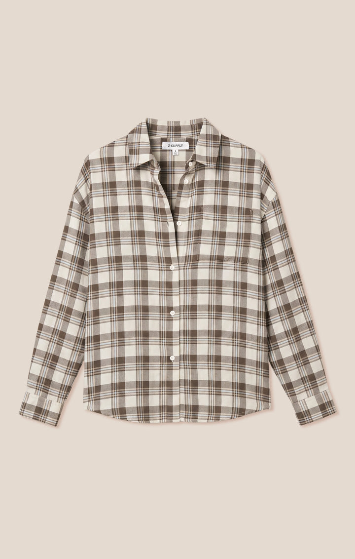 Z-Supply Women's River Plaid Button Up - Cocoa Bean - Sun Diego Boardshop