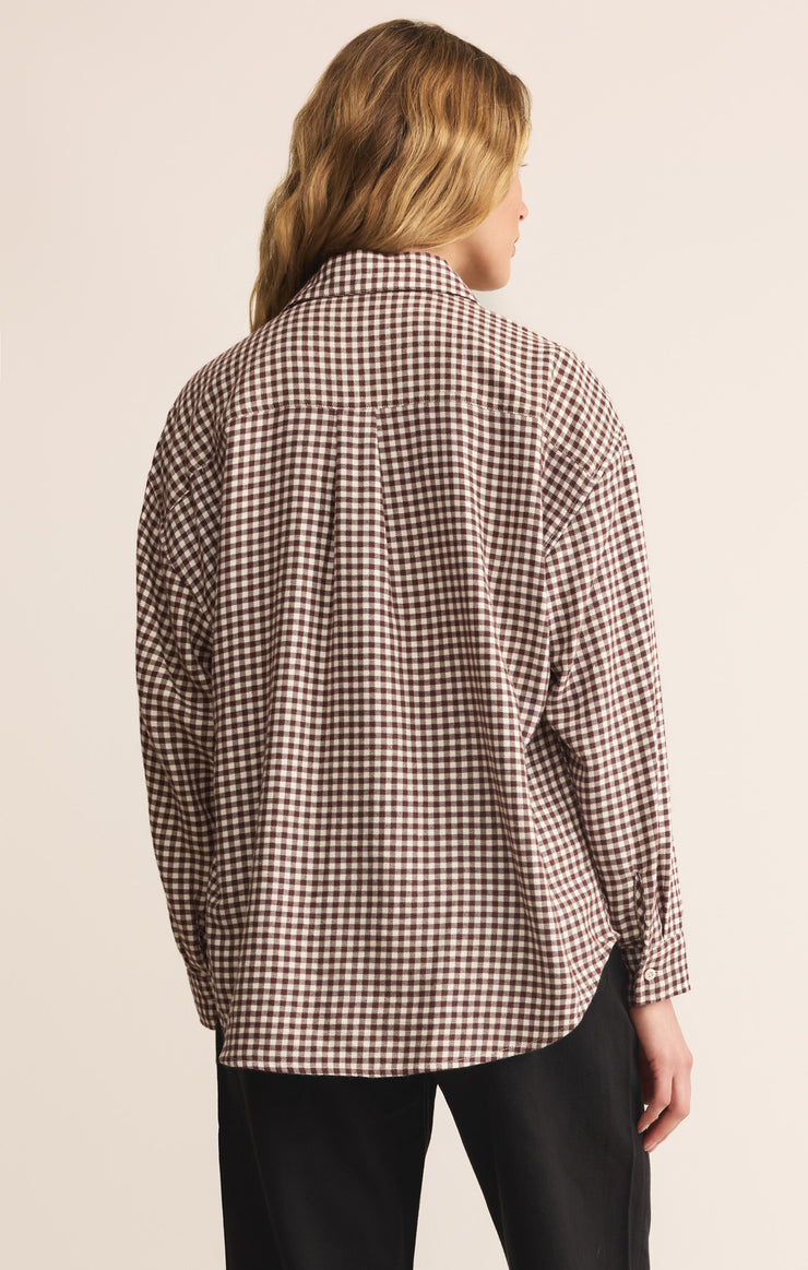 Z-Supply River Plaid Button Up - Chocolate Cherry - Sun Diego Boardshop