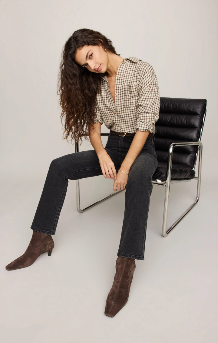 Z-Supply Women's River Plaid Button Up - Dark Chocolate - Sun Diego Boardshop