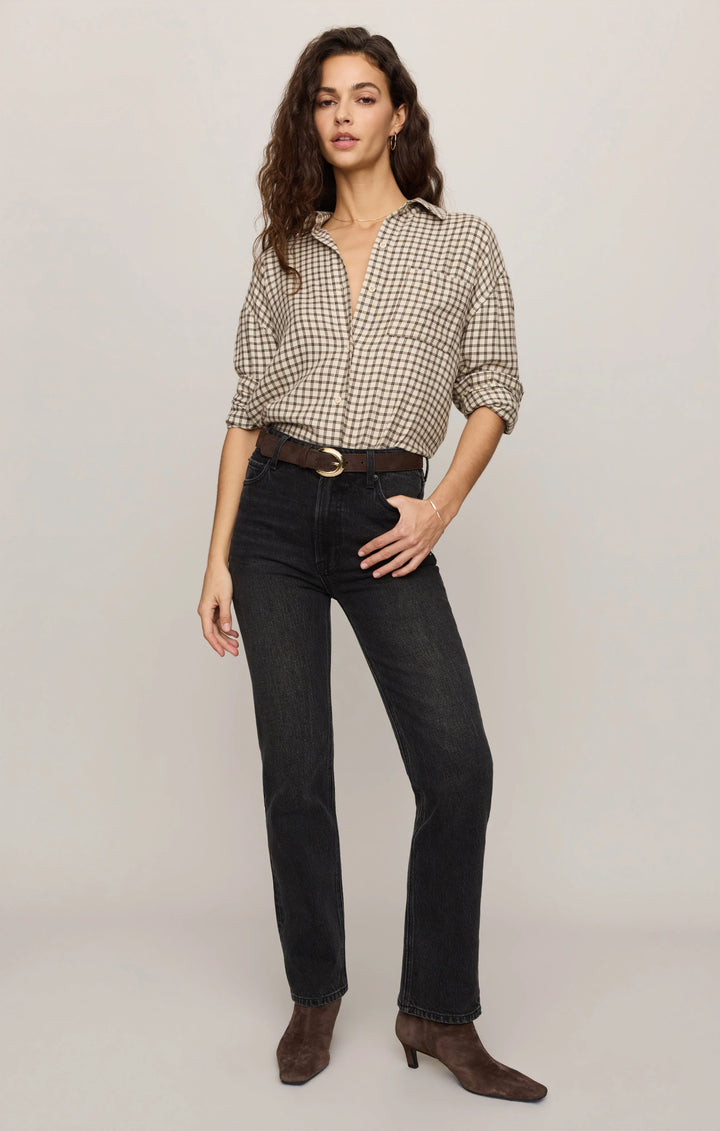 Z-Supply Women's River Plaid Button Up - Dark Chocolate - Sun Diego Boardshop