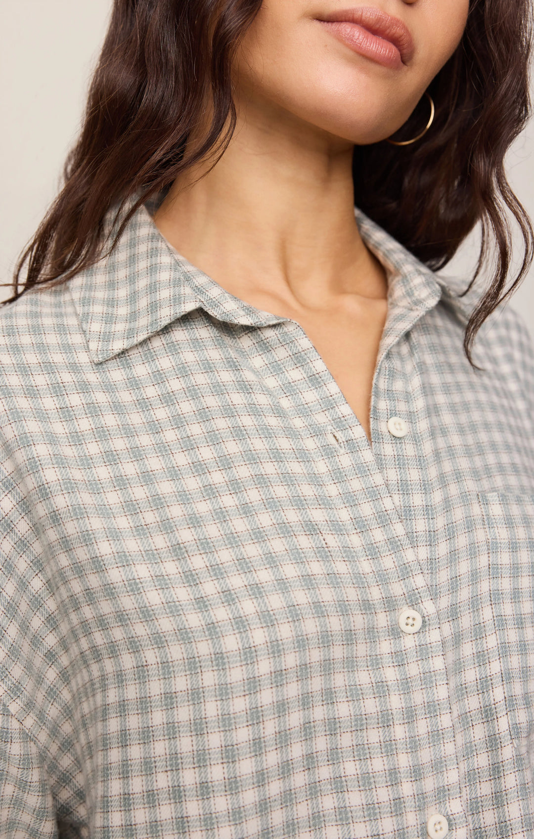 Z-Supply Women's River Plaid Button Up - Emerald Cove - Sun Diego Boardshop