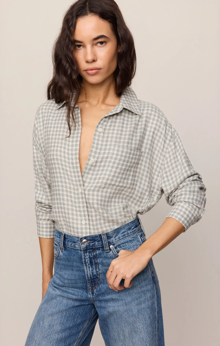 Z-Supply Women's River Plaid Button Up - Emerald Cove - Sun Diego Boardshop