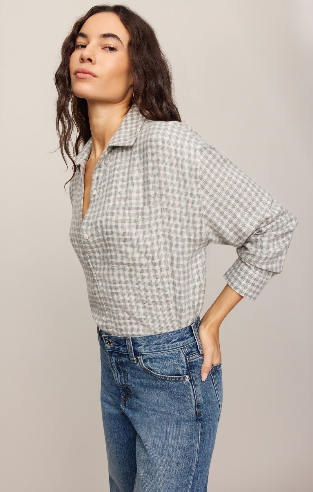 Z-Supply Women's River Plaid Button Up - Emerald Cove - Sun Diego Boardshop