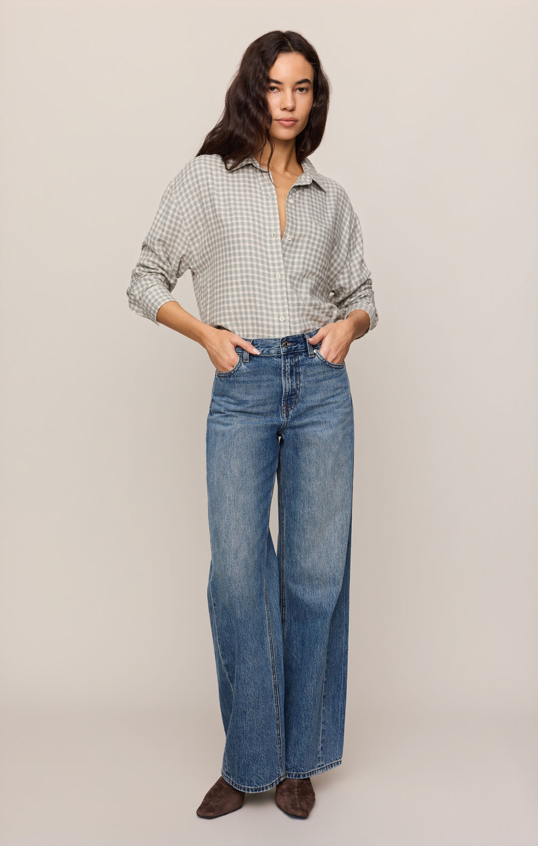 Z-Supply Women's River Plaid Button Up - Emerald Cove - Sun Diego Boardshop
