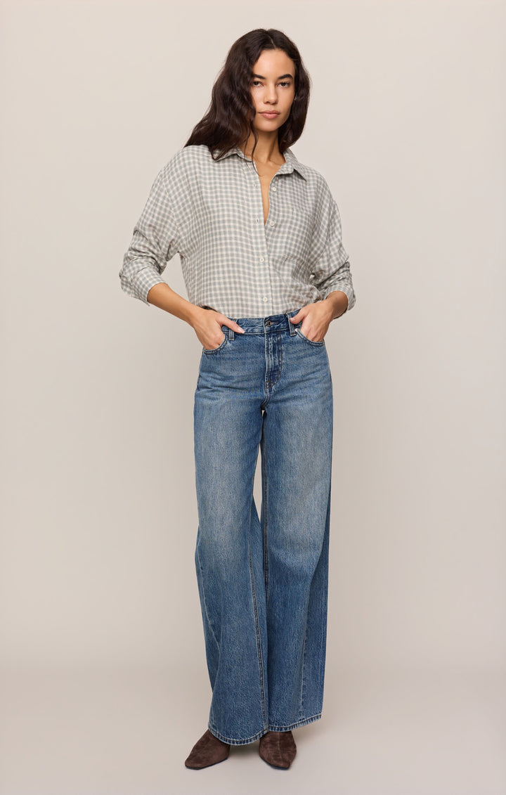 Z-Supply Women's River Plaid Button Up - Emerald Cove - Sun Diego Boardshop