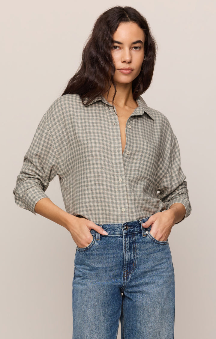 Z-Supply Women's River Plaid Button Up - Emerald Cove - Sun Diego Boardshop