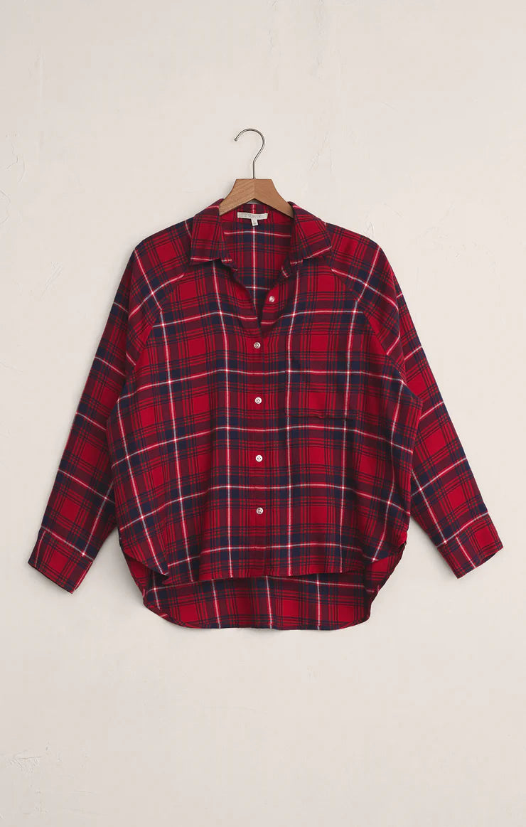 Z-Supply River Plaid Button Up - Haute Red - Sun Diego Boardshop