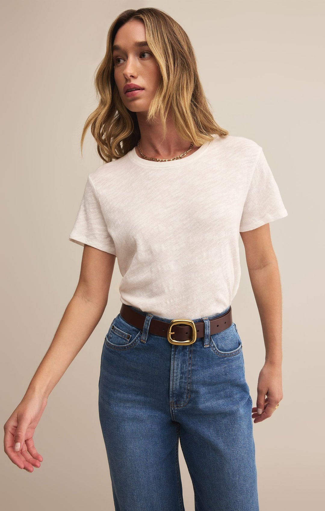 Z-Supply Women's Foundation Slub Tee - White - Sun Diego Boardshop
