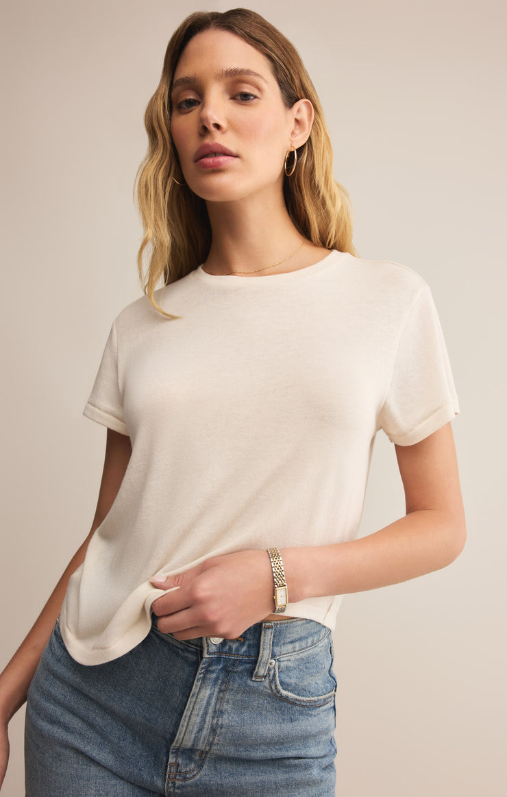 Z-Supply Tourist Knit Jersey Tee - Crystal - Sun Diego Boardshop