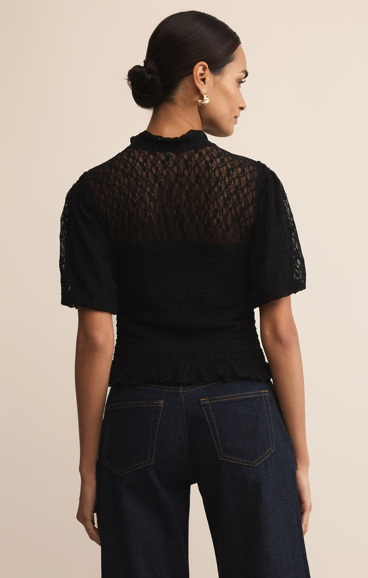 Z-Supply Glimpse Lace Top - Black