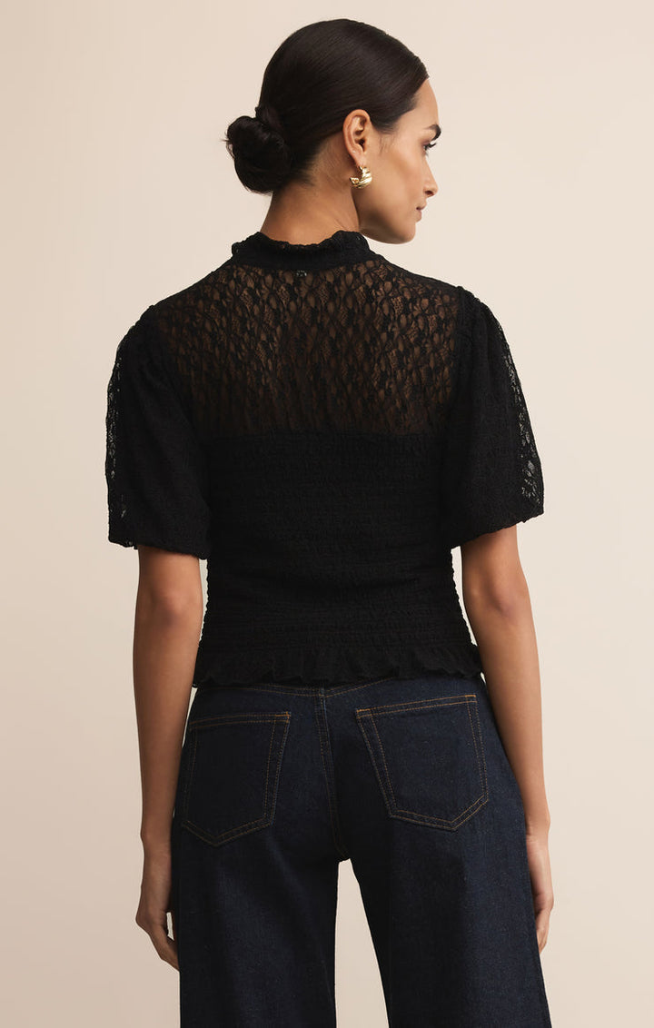 Z-Supply Glimpse Lace Top - Black