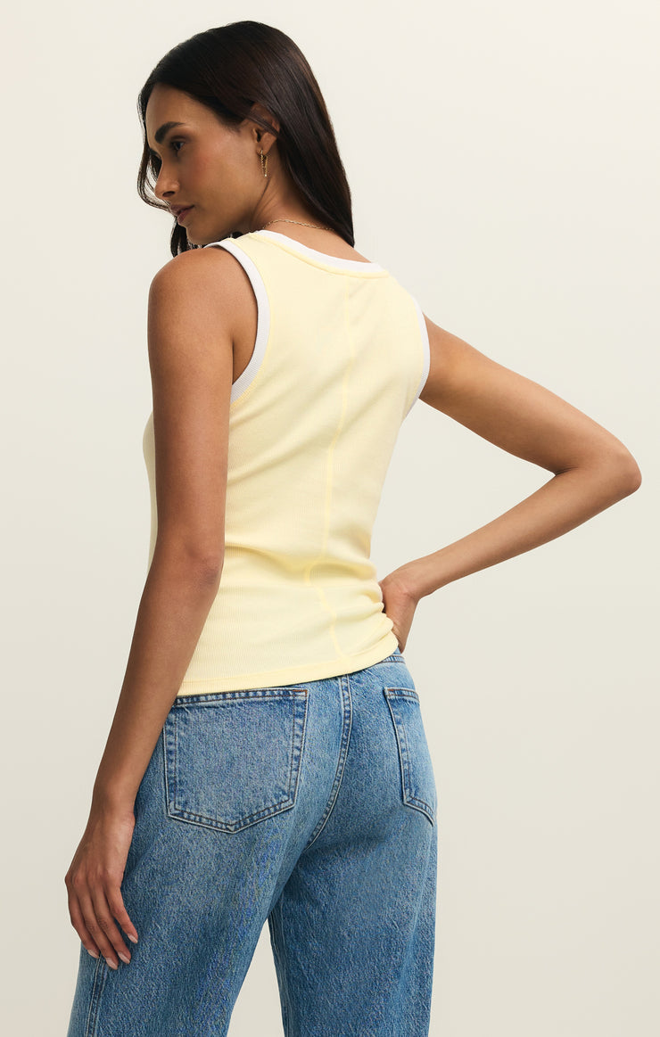 Z-Supply Sirena Contrast Rib Tank - Pineapple - Sun Diego Boardshop