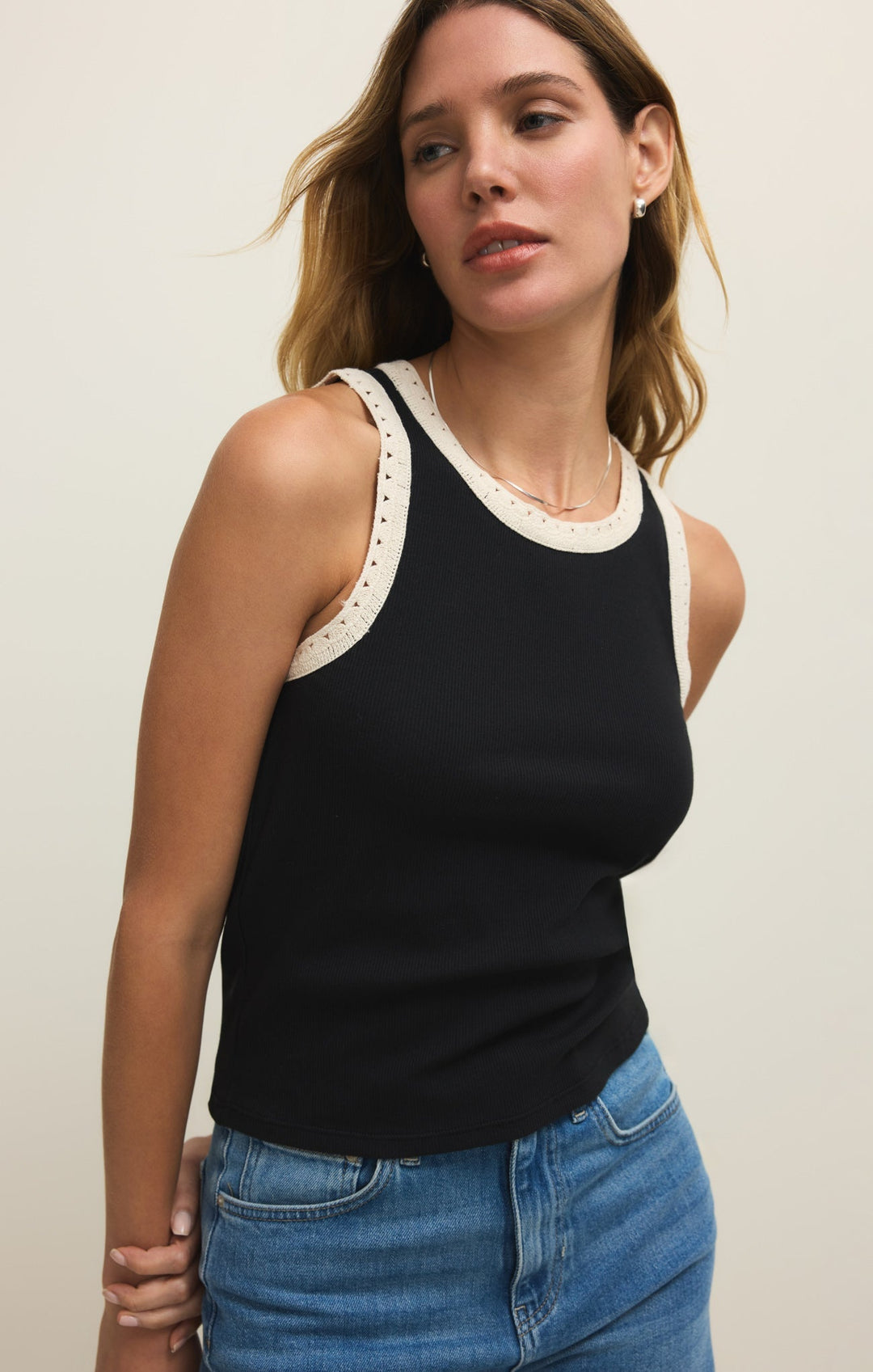 Z-Supply Women's Clarke Rib Tank - Black - Sun Diego Boardshop