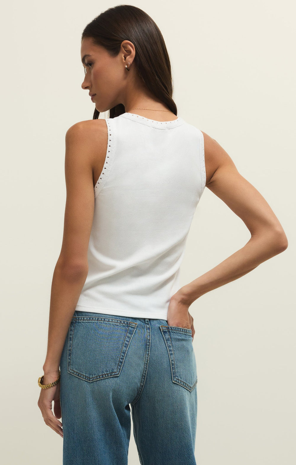 Z-Supply Women's Clarke Rib Tank - White - Sun Diego Boardshop