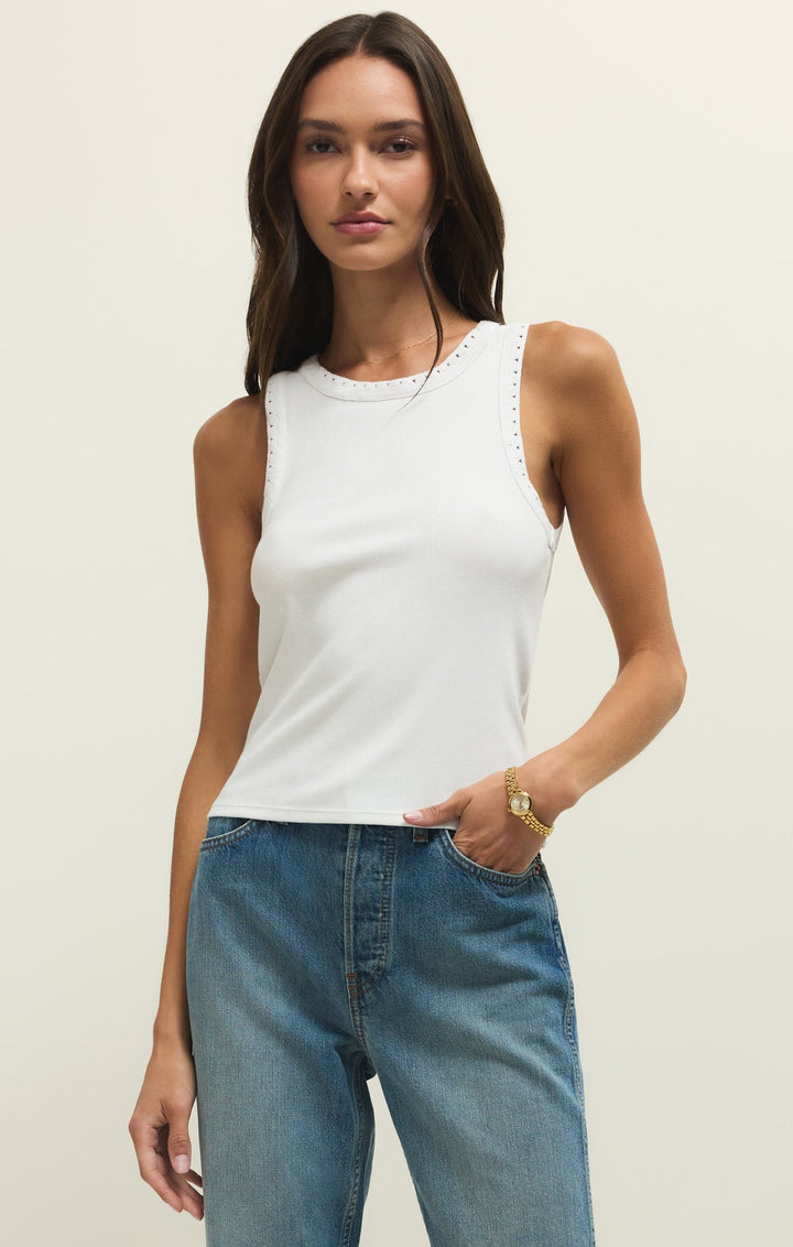 Z-Supply Women's Clarke Rib Tank - White - Sun Diego Boardshop