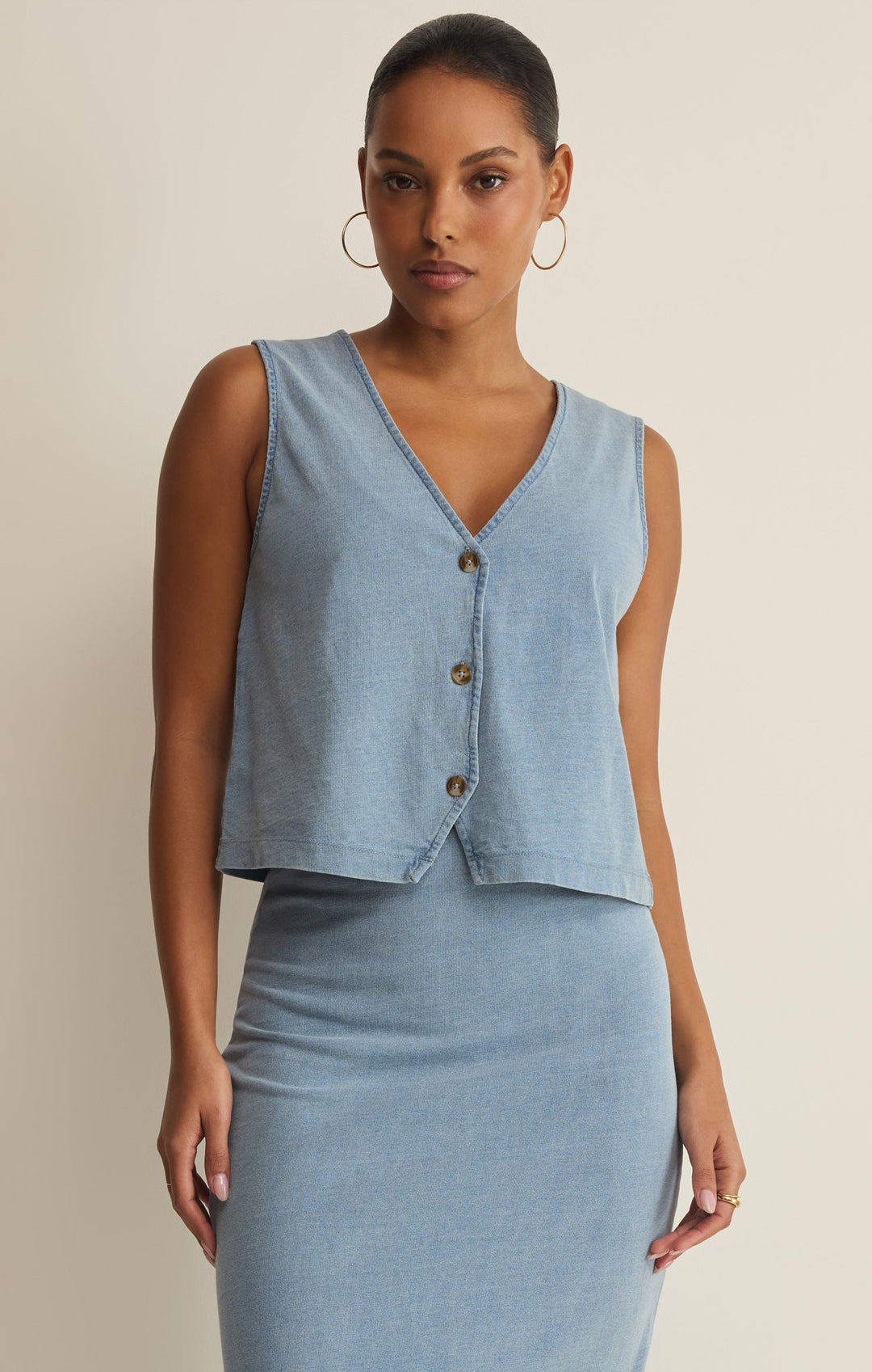 Z-Supply Women's Noelle Jersey Denim Tank - Ocean Air Indigo - Sun Diego Boardshop