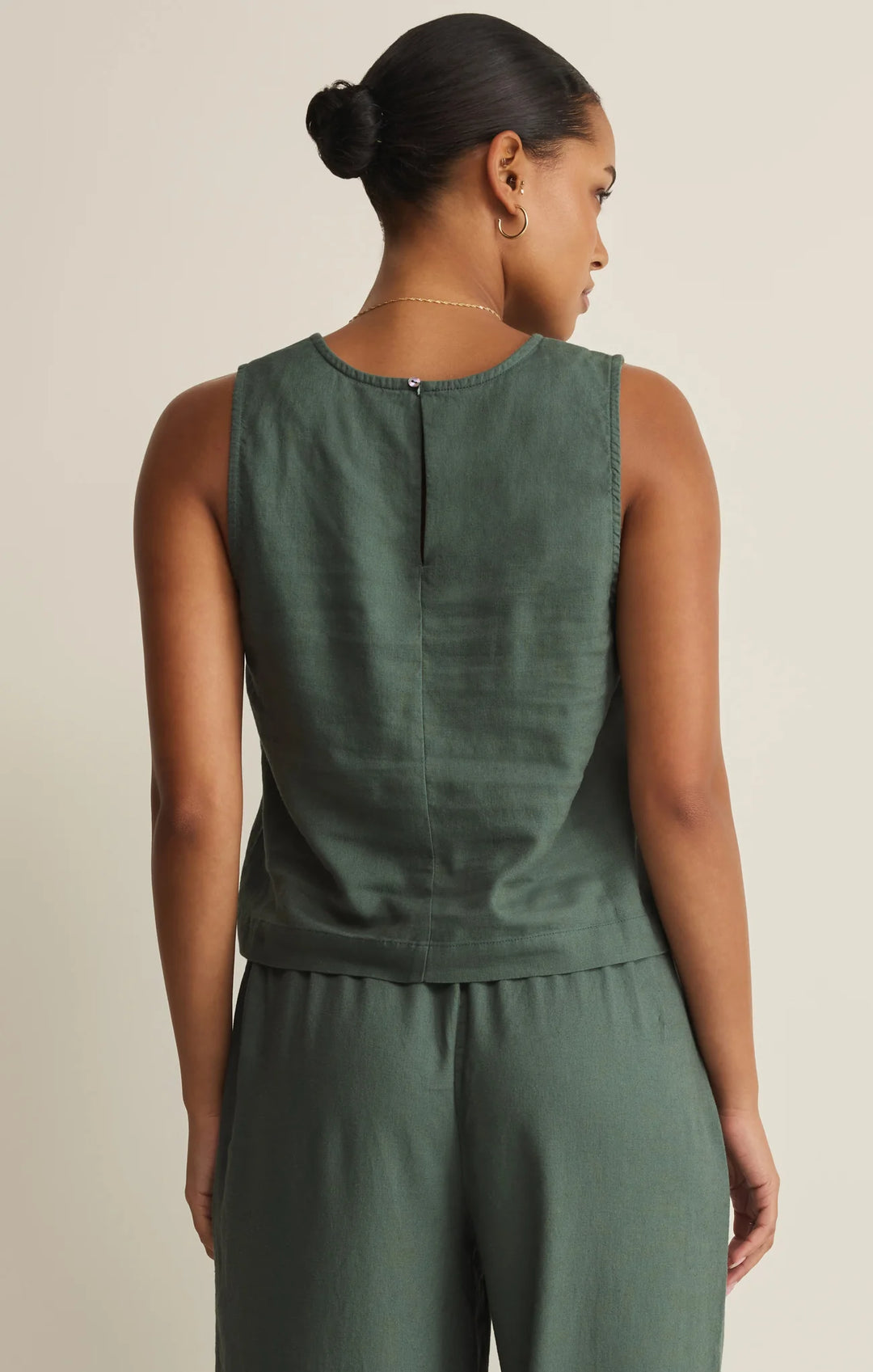Z Supply Women's Sloane Linen Cropped Tank - Everglade - Sun Diego Boardshop